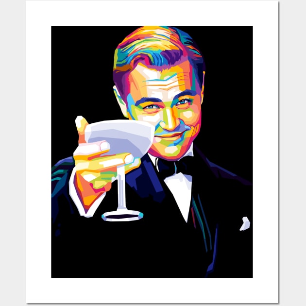 Dicaprio Cheers Pop art Wall Art by SiksisArt